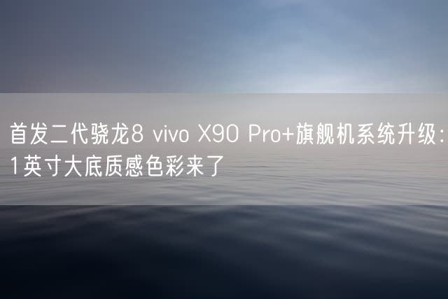 首发二代骁龙8 vivo X90 Pro+旗舰机系统升级：1英寸大底质感色彩来了